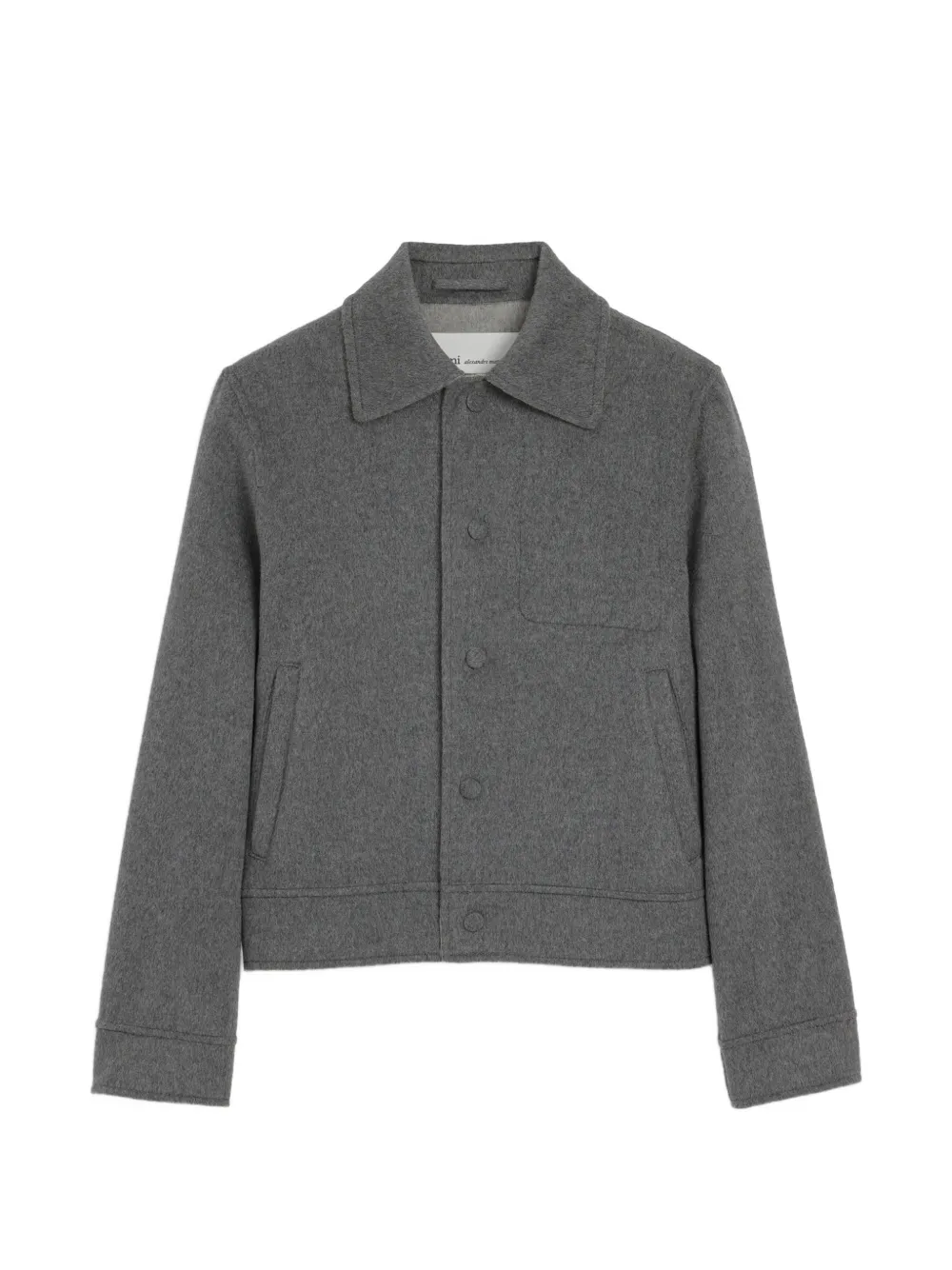 AMI Paris veste boutonnée en laine et cachemire - Gris