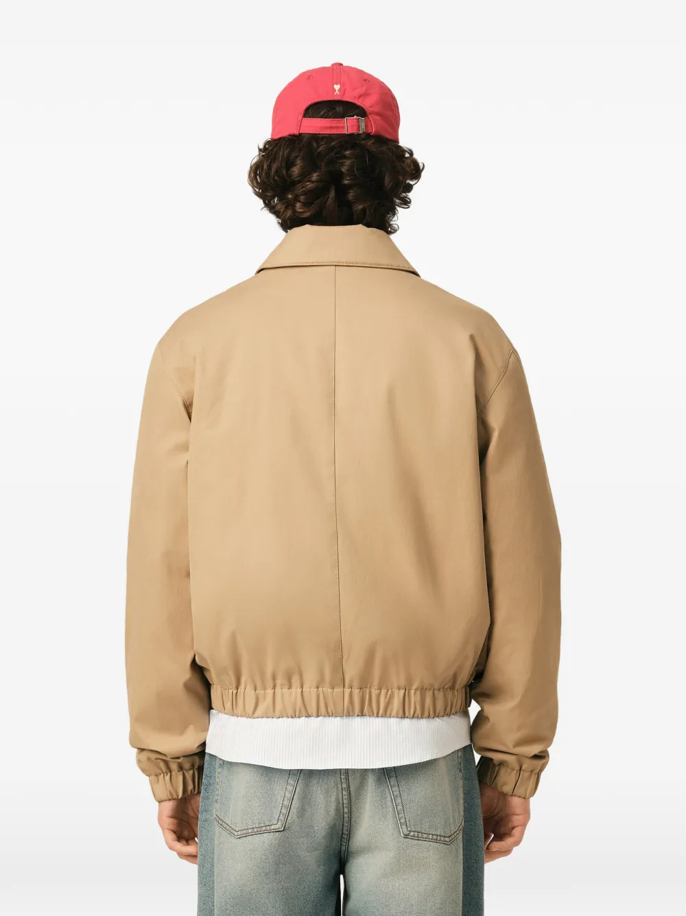 AMI Paris Katoenen gewatteerde jas met Ami de Coeur Beige