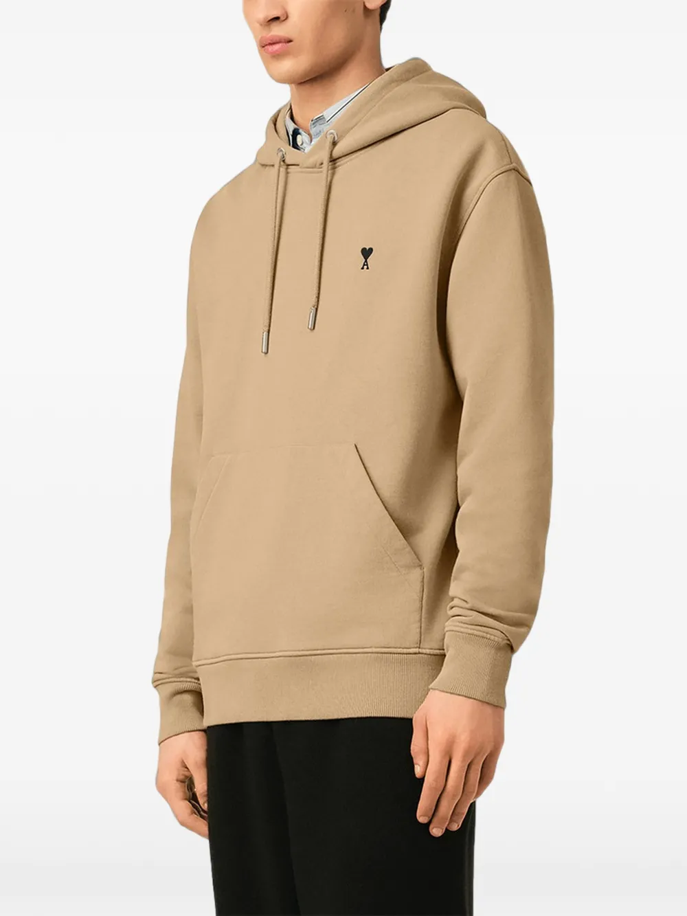 AMI Paris Katoenen hoodie met Ami de Coeur Beige