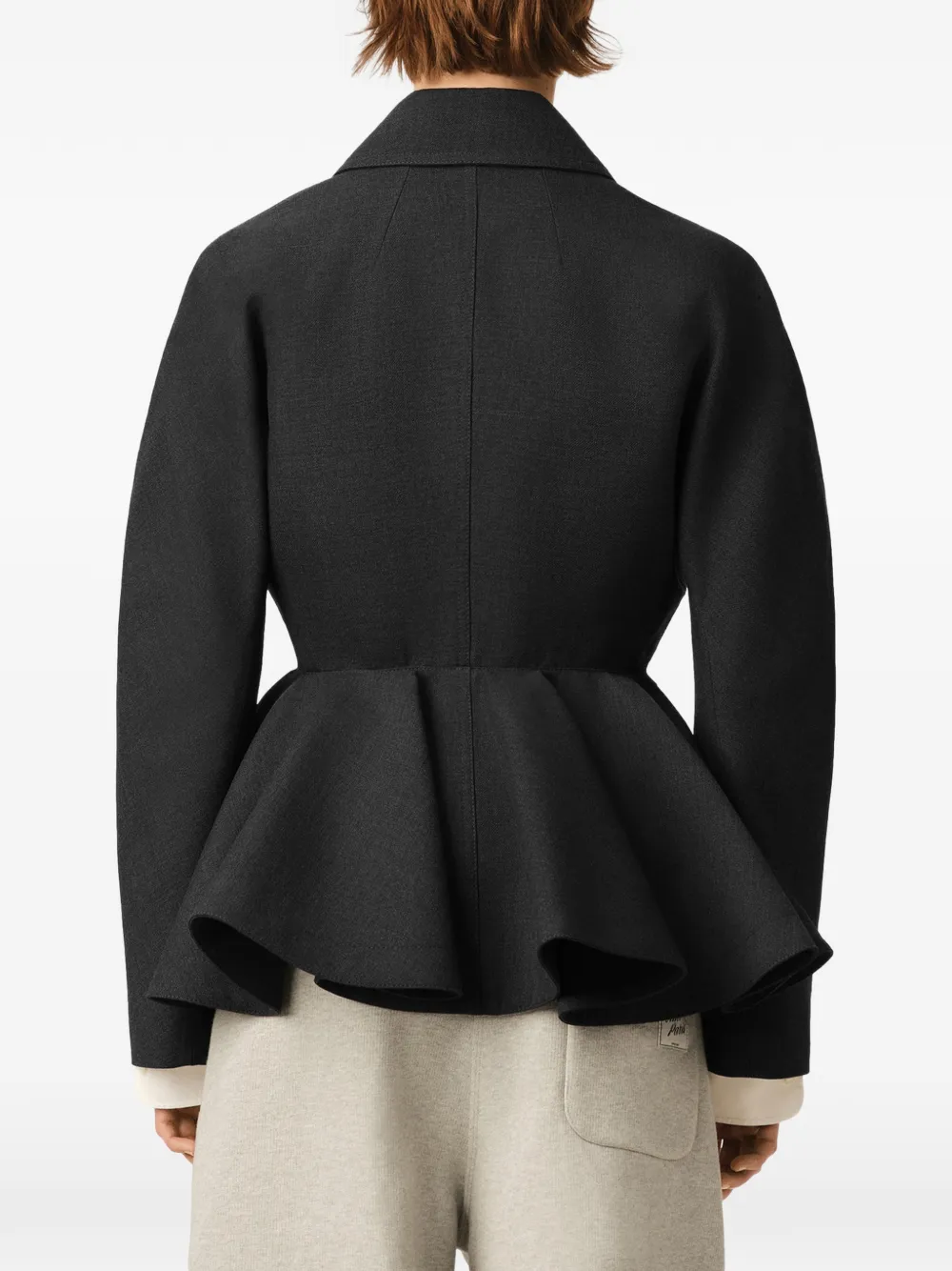 AMI Paris Peplum wollen jack Grijs