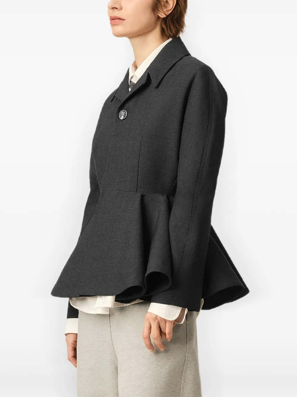 AMI Paris Peplum wollen jack Grijs