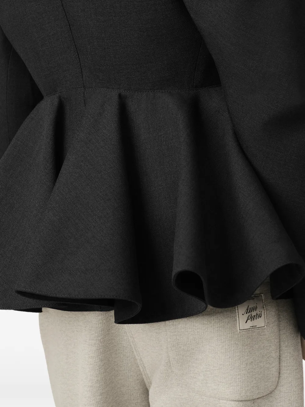 AMI Paris Peplum wollen jack Grijs
