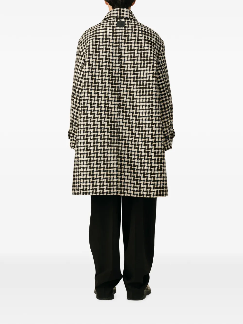 AMI Paris Wollen jas met pied-de-poule print Zwart