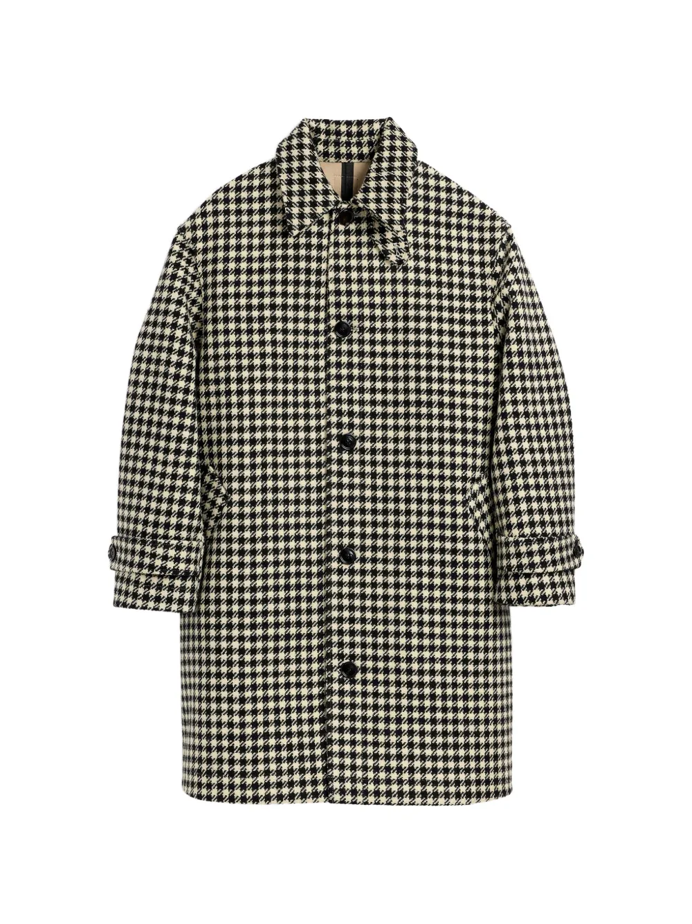 AMI Paris Wollen jas met pied-de-poule print Zwart