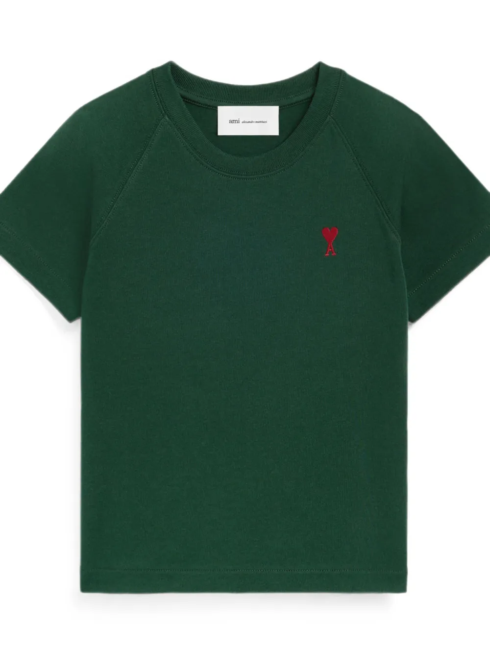 AMI Paris Katoenen T-shirt met Ami de Coeur Groen