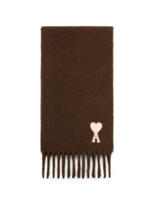 AMI Paris Ami De Coeur ウールスカーフ | ブラウン | FARFETCH JP