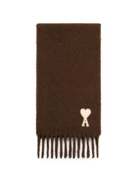 AMI Paris alpaca scarf with Ami de Coeur