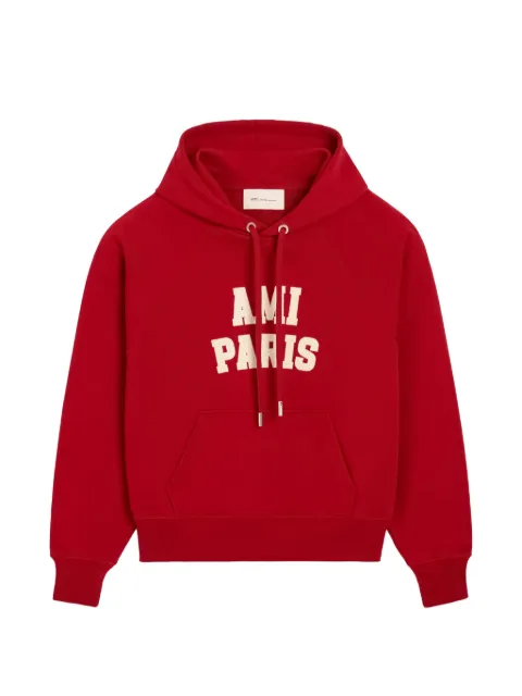 AMI Paris cotton hoodie with Ami Paris embroidery