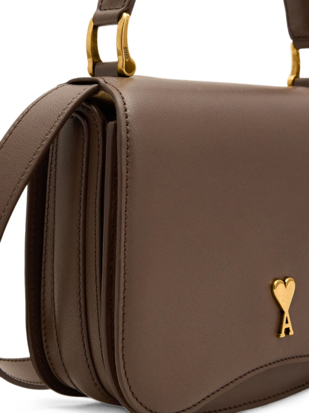 AMI Paris Leren Paris tas Bruin