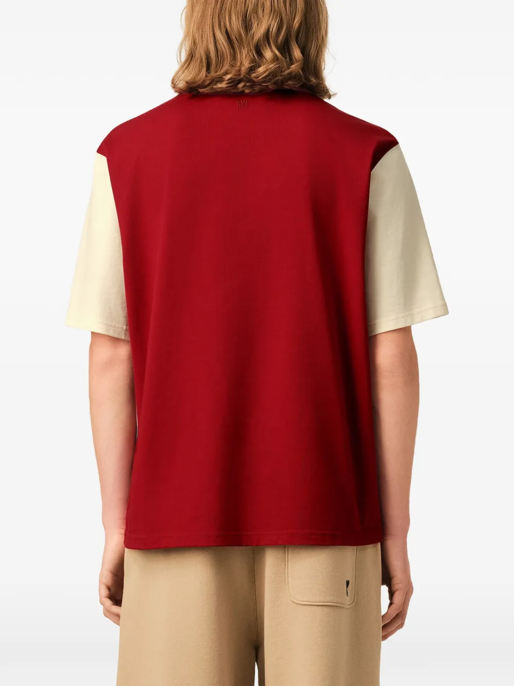 AMI Paris T-shirt met colourblocking Rood