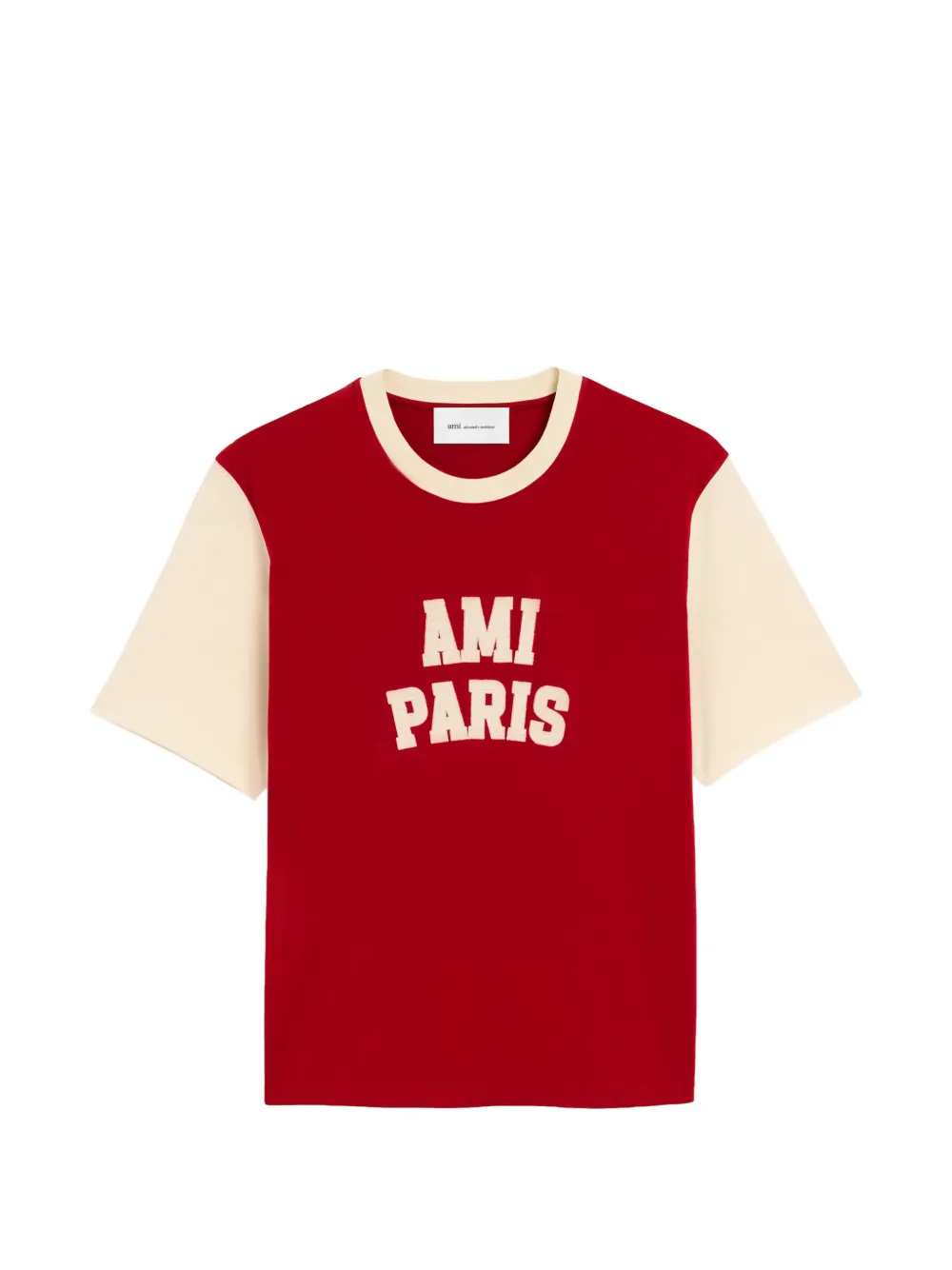 AMI Paris T-shirt in cotone con ricamo Ami Paris - Rosso