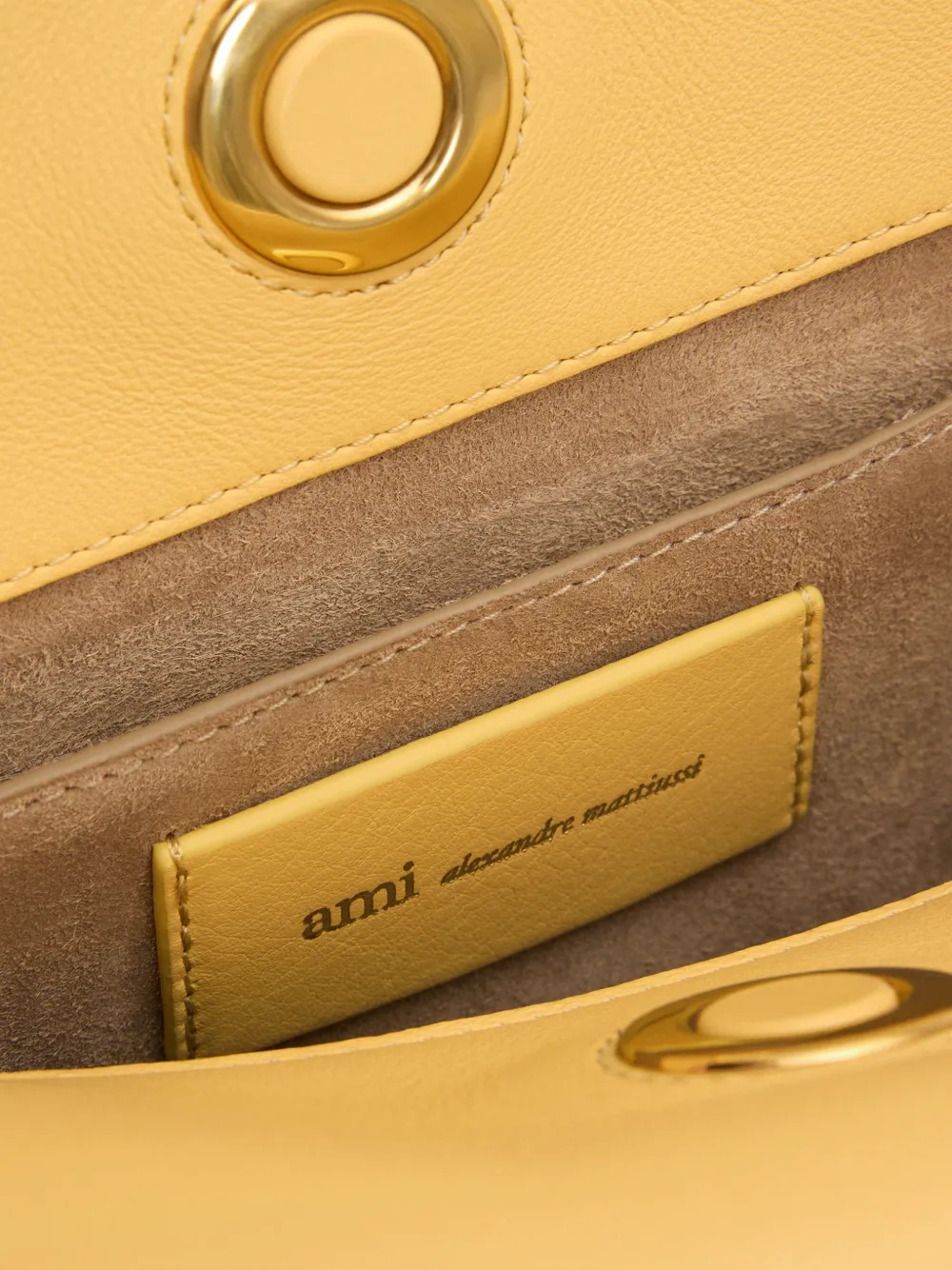 AMI Paris Leren Carrousel tas Geel