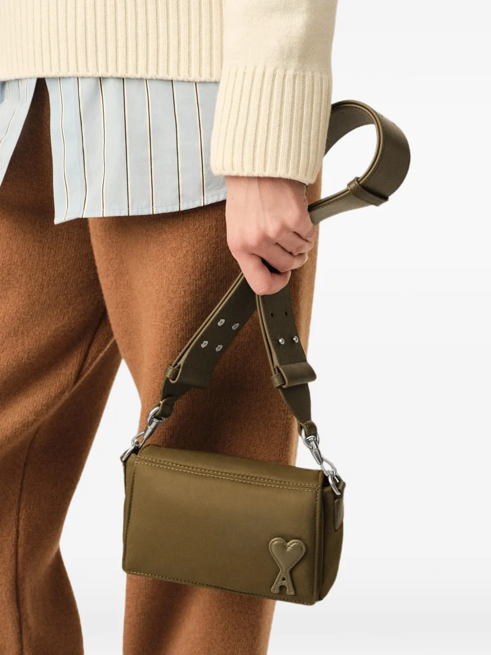AMI Paris Marcel nylon lunchbox tas Groen