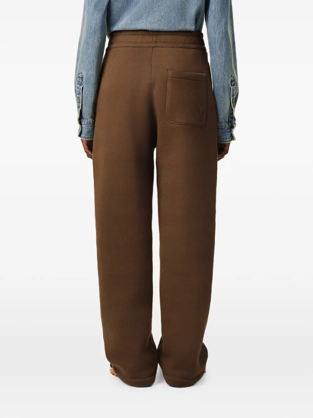 AMI Paris Katoenen trainingsbroek met Ami de Coeur-reliëf Bruin