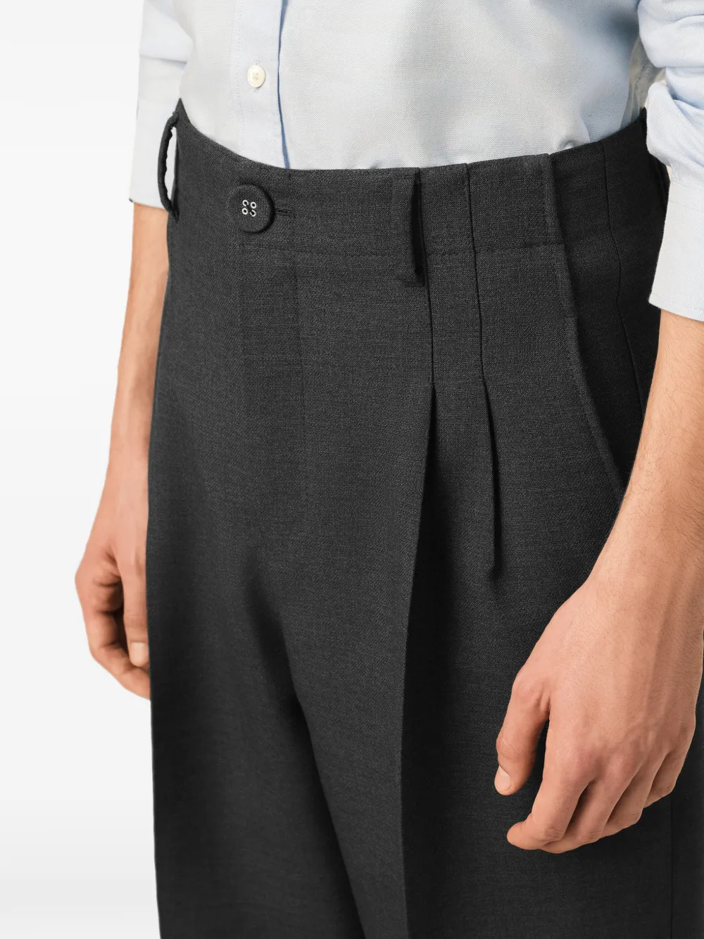 AMI Paris High-waist wollen broek Grijs