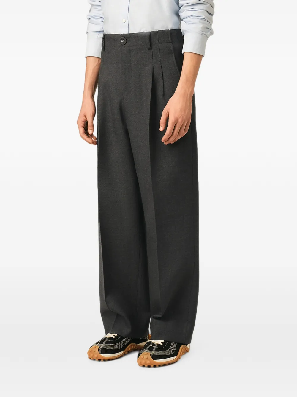 AMI Paris High-waist wollen broek Grijs