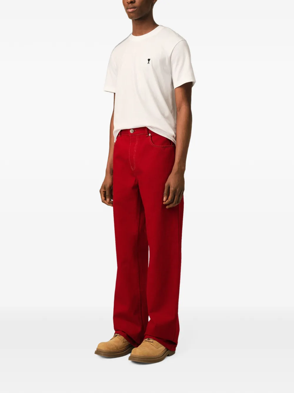 AMI Paris ラージフィット ジーンズ | レッド | FARFETCH JP