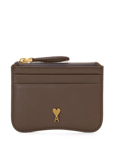 AMI Paris Paris Paris zipped cowhide-leather card holder