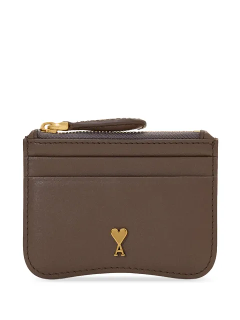 AMI Paris Paris Paris zipped cowhide-leather card holder