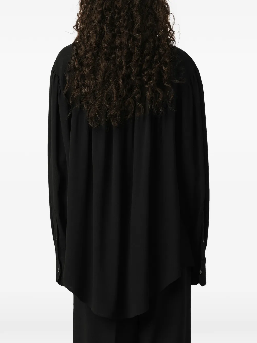 AMI Paris lavalliere zijden blouse Zwart