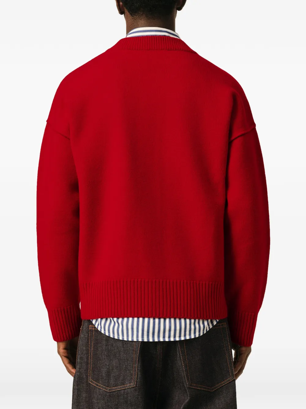AMI Paris Wollen vest met Ami de Coeur Rood