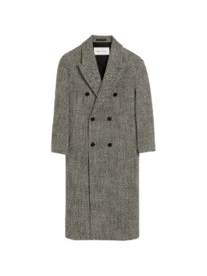 SANDRO Checked double-breasted Coat | Brown | FARFETCH