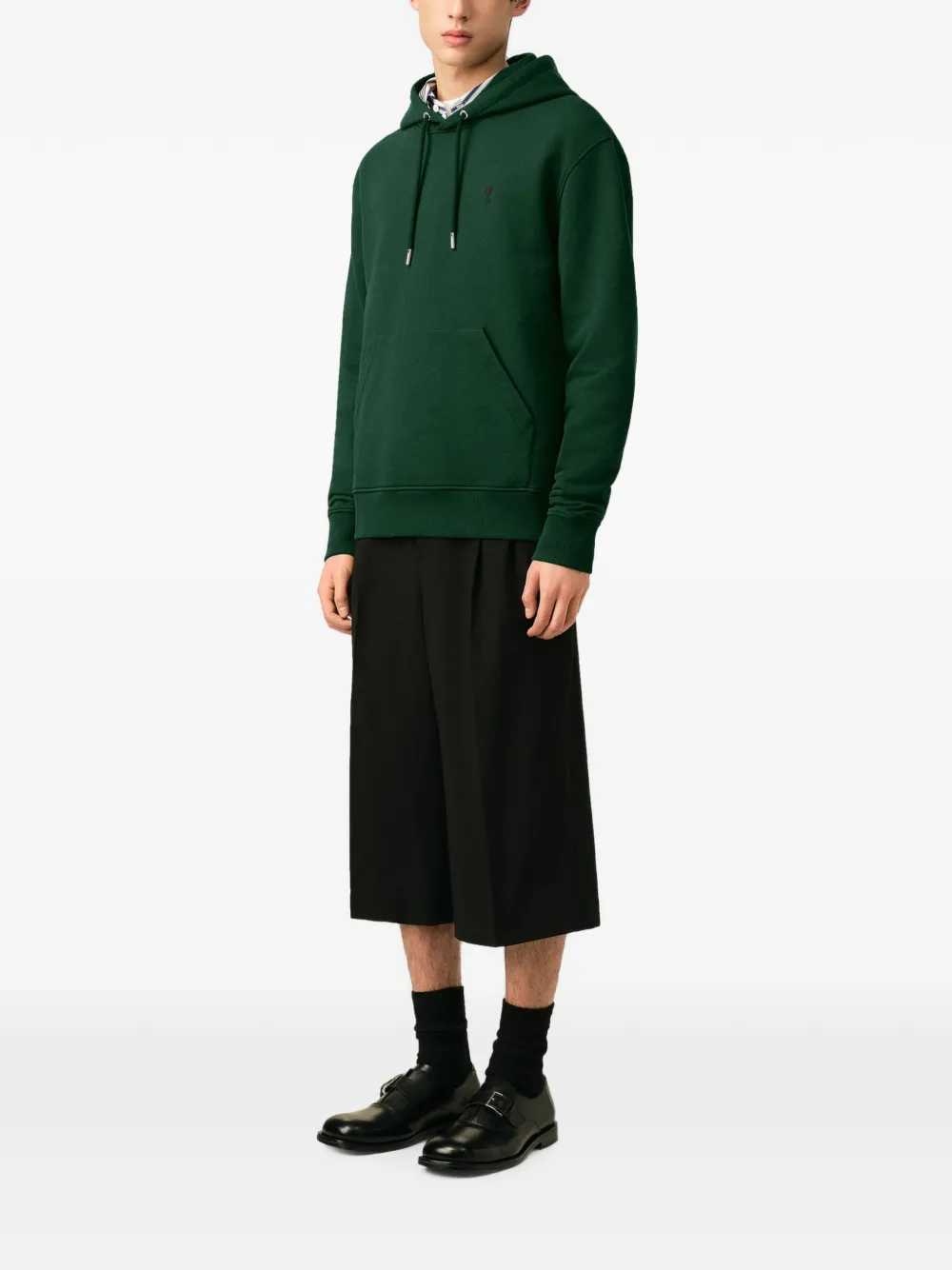 AMI Paris Katoenen hoodie met Ami de Coeur Groen