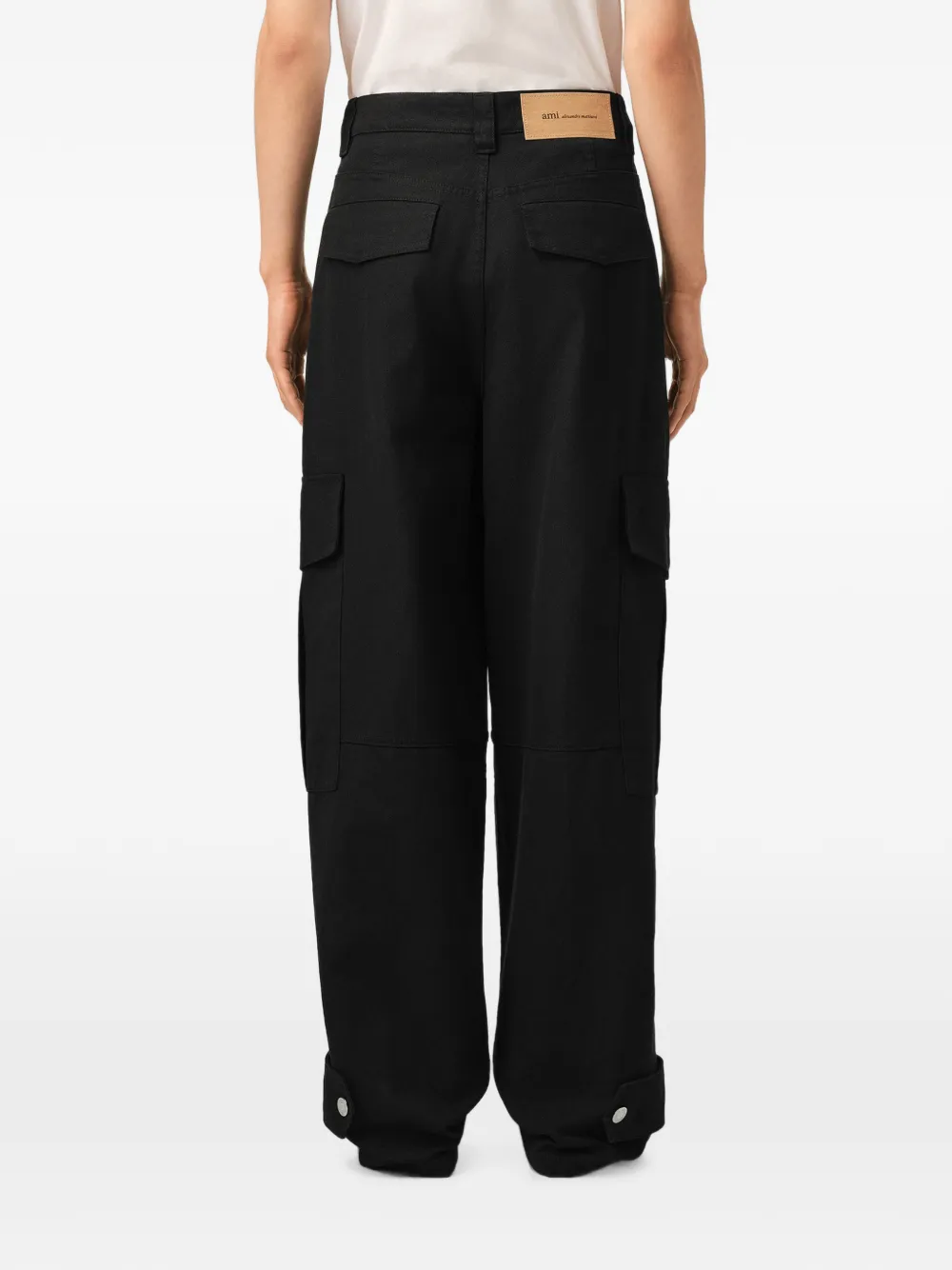 AMI Paris Baggy-fit katoenen broek Zwart