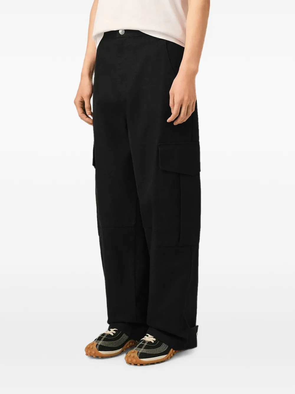 AMI Paris Baggy-fit katoenen broek Zwart