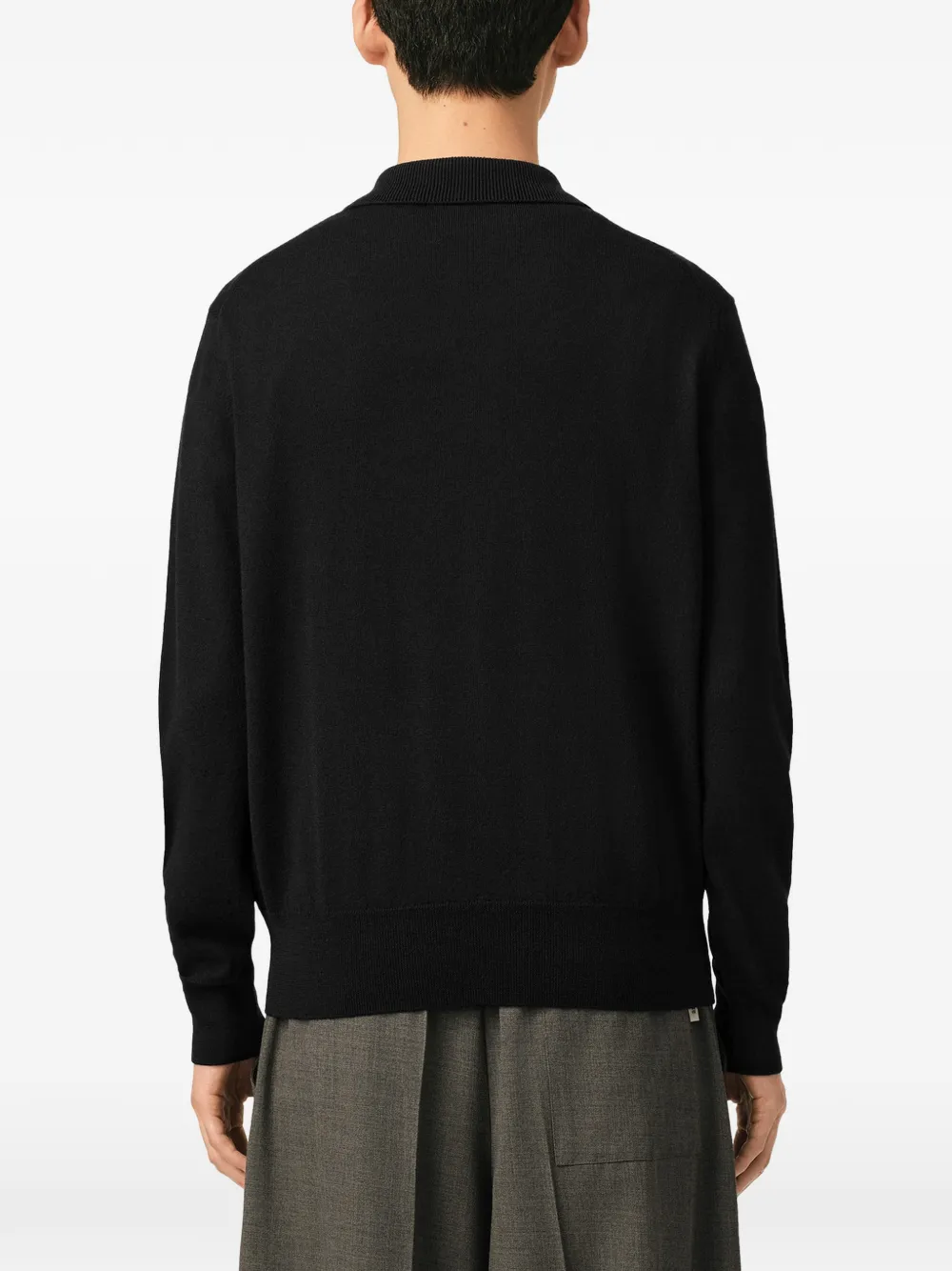 AMI Paris Wollen poloshirt met Ami de Coeur Zwart