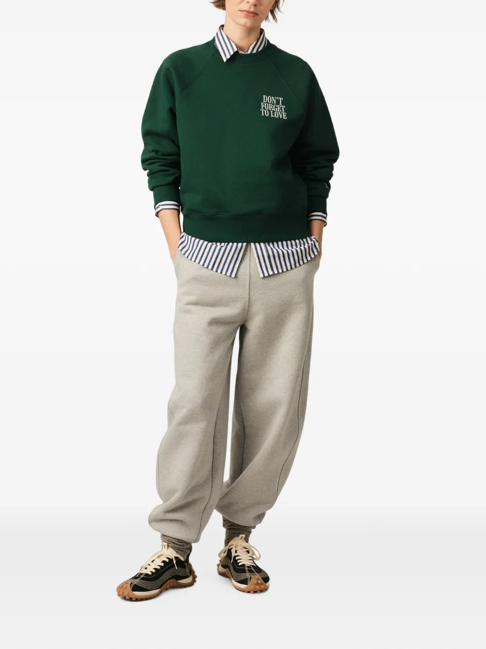 AMI Paris Katoenen sweater met tekst Groen