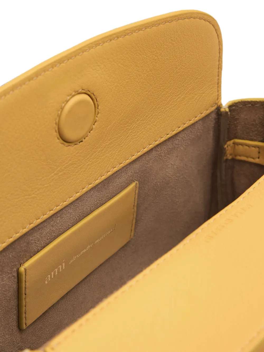 AMI Paris Leren Carrousel mini-tas Geel