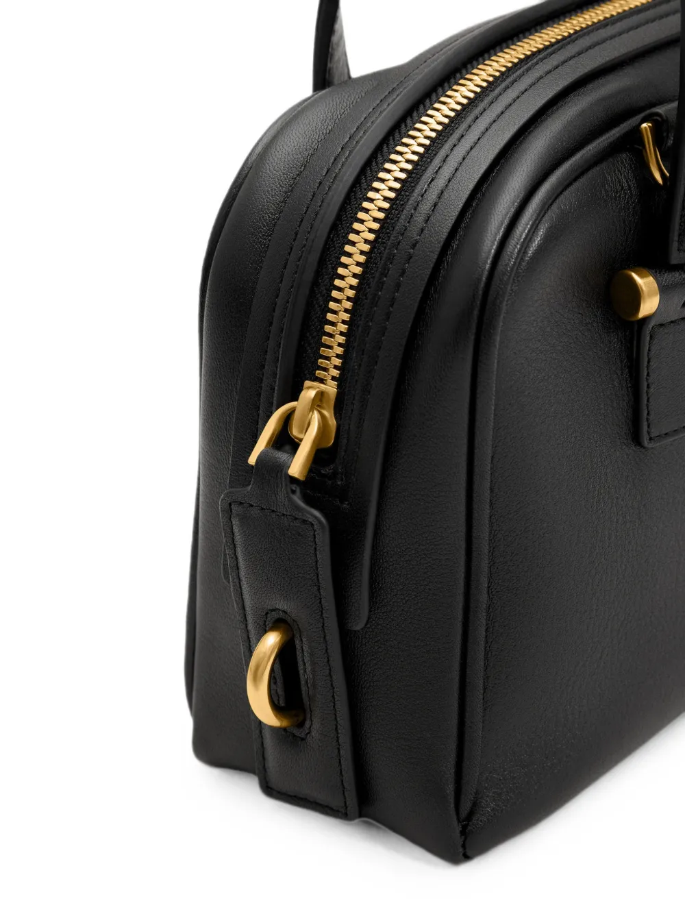 AMI Paris Kleine leren Georges bowlingtas Zwart