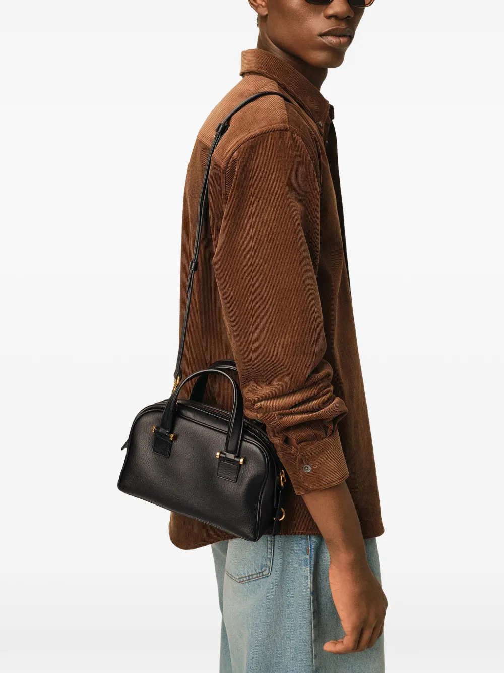 AMI Paris small cowhide leather Georges bowling bag