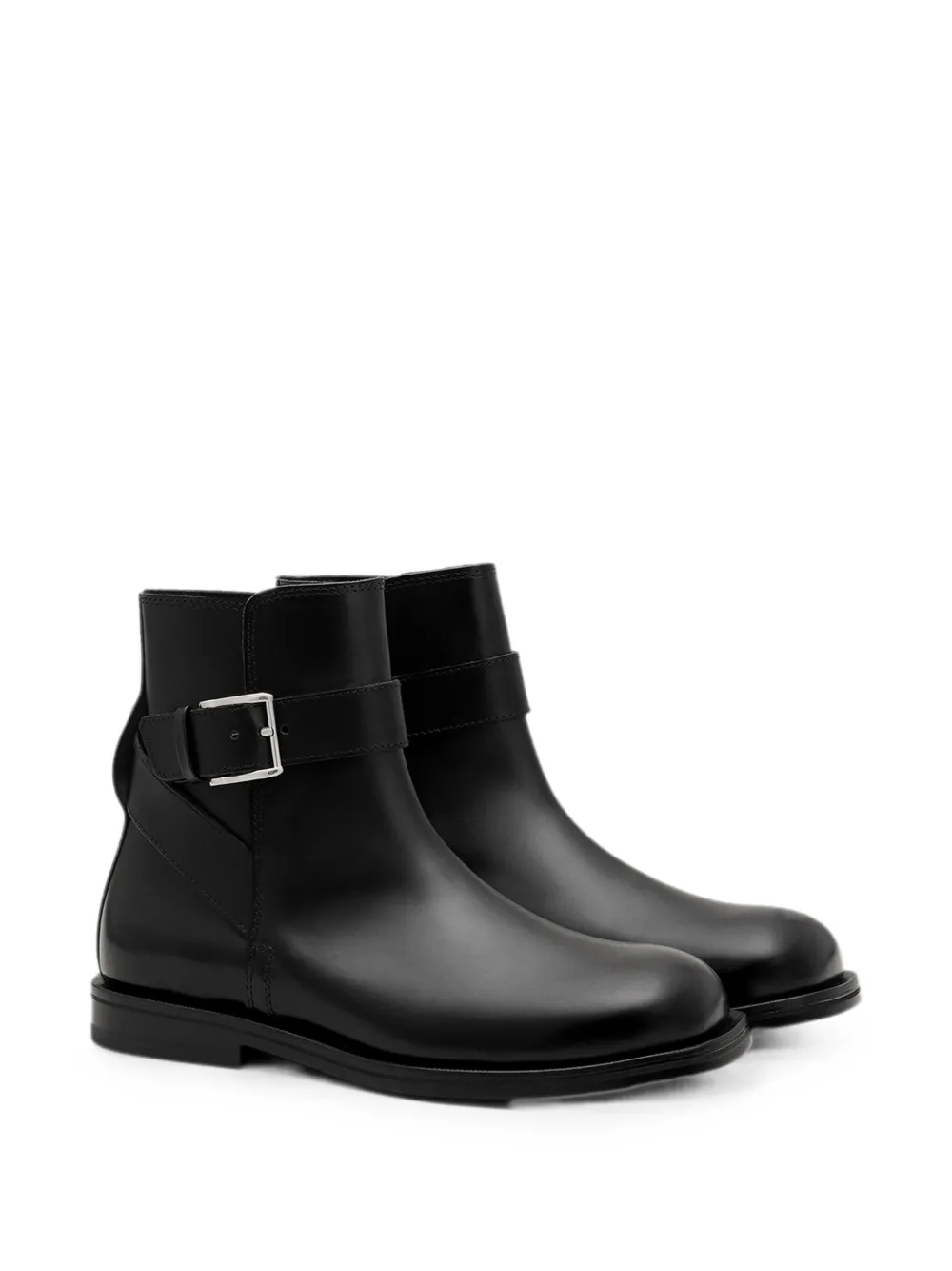 AMI Paris buckle cow leather boots Zwart