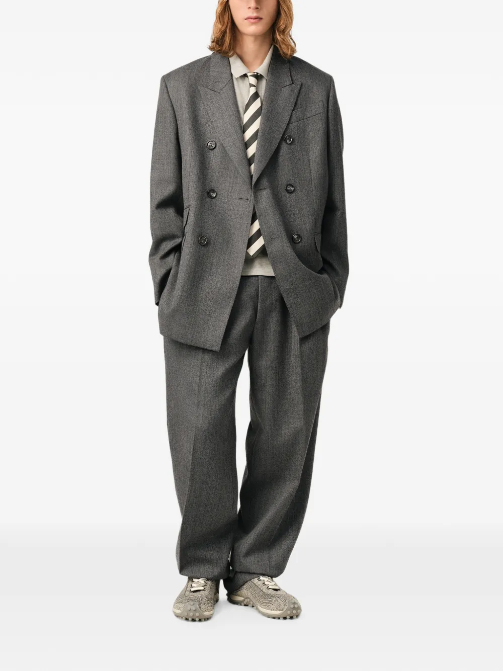 AMI Paris Blazer met dubbele rij knopen Grijs