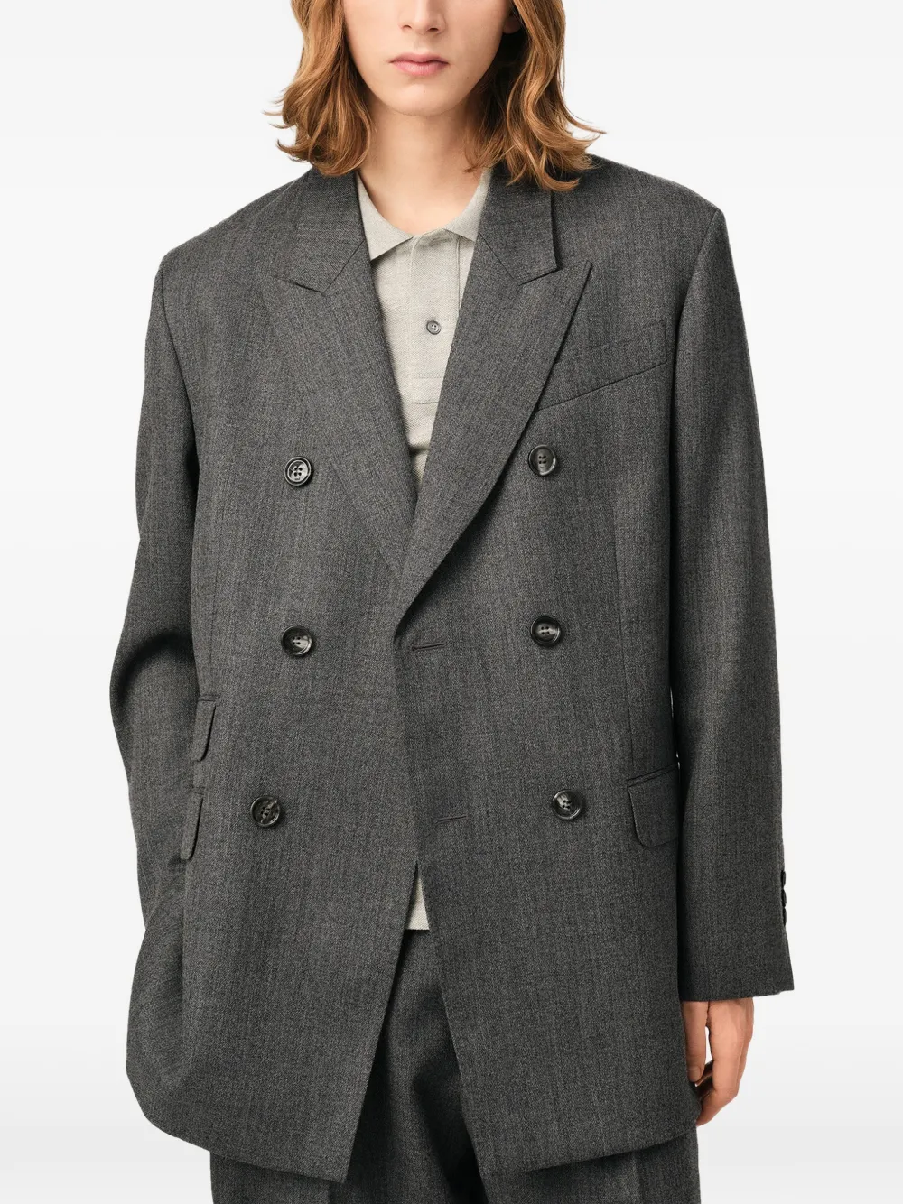 AMI Paris Blazer met dubbele rij knopen Grijs