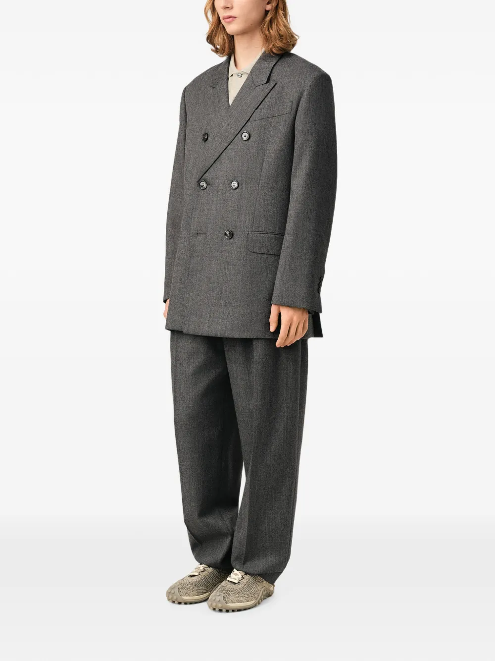 AMI Paris Blazer met dubbele rij knopen Grijs