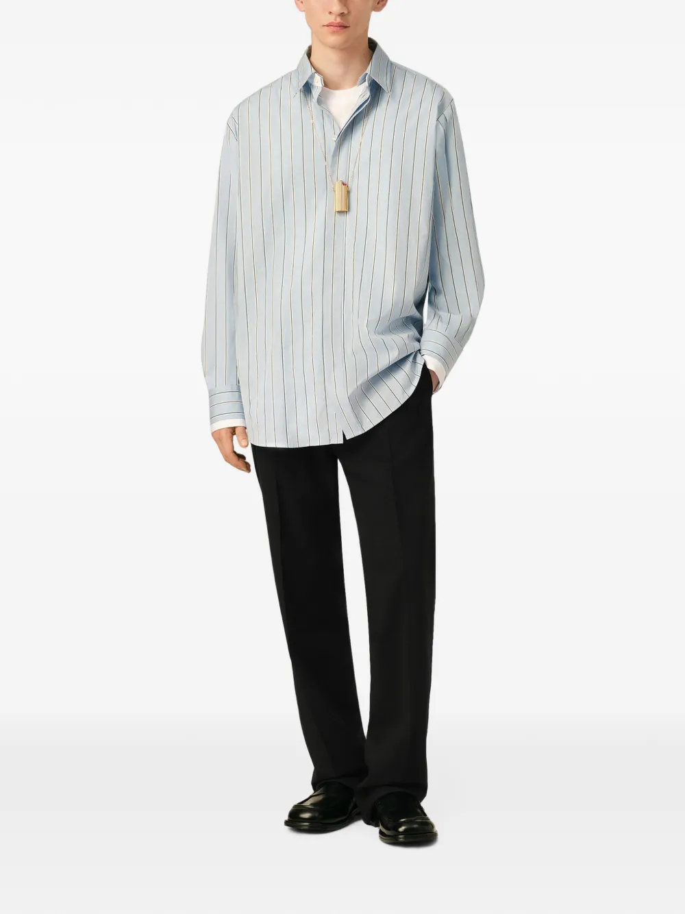 AMI Paris Wollen straight broek Zwart