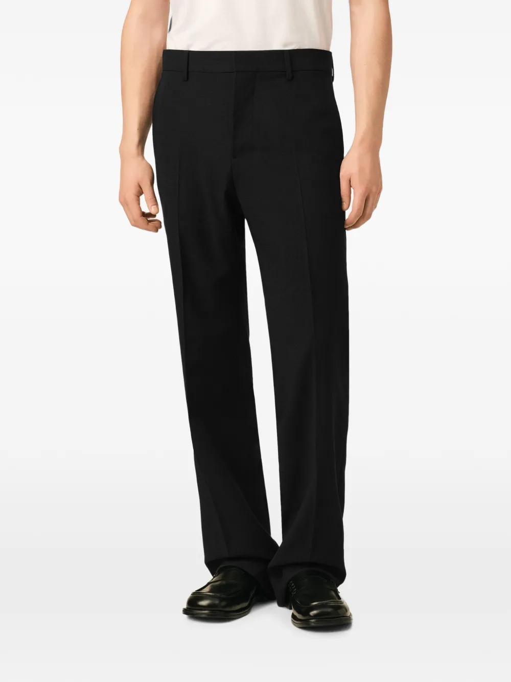 AMI Paris Wollen straight broek Zwart