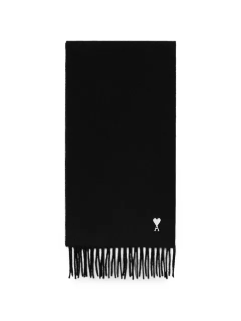 AMI Paris wool scarf with Ami de Coeur