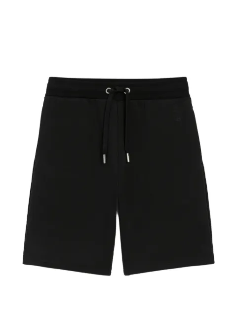 AMI Paris black cotton embossed Ami De Coeur shorts