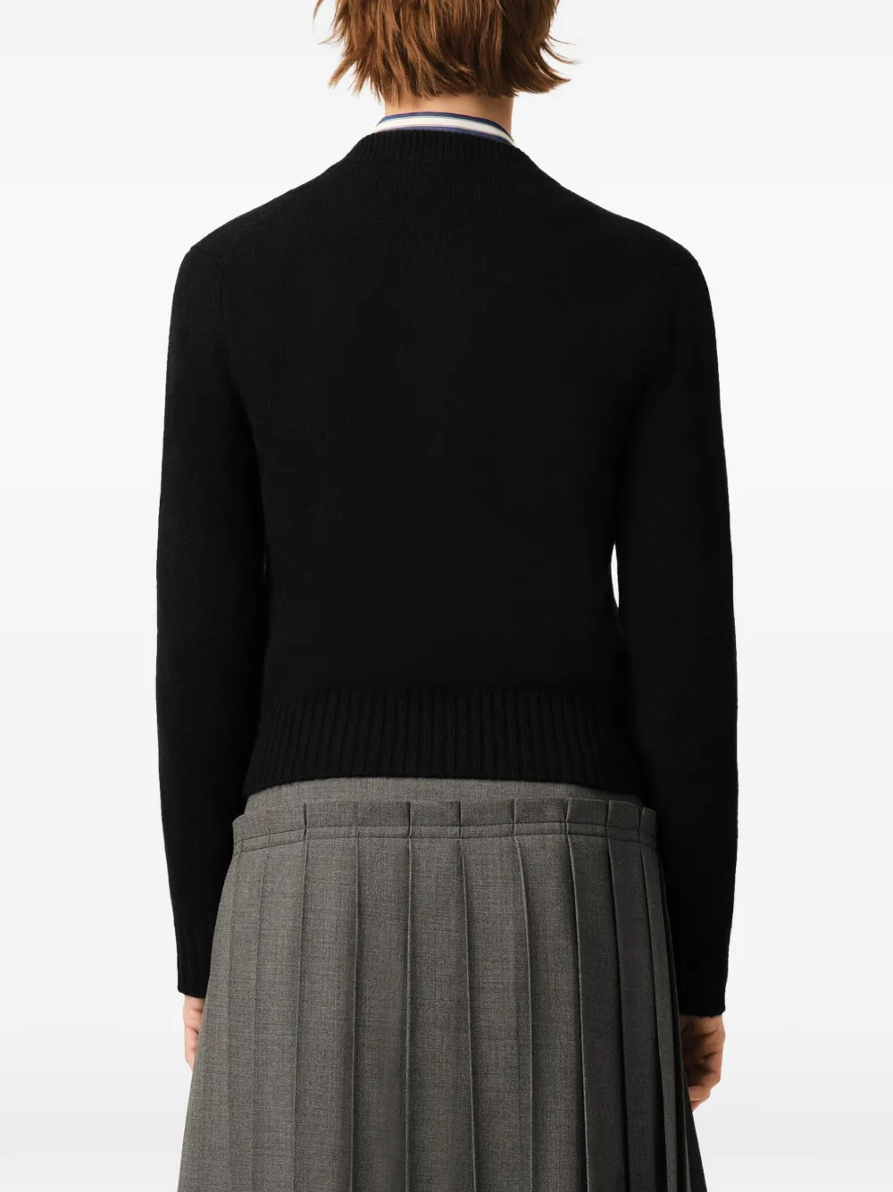 AMI Paris Kasjmier vest met Ami de Coeur en ronde hals Zwart
