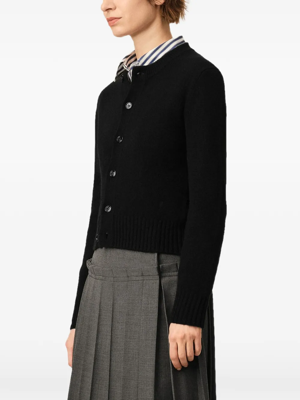 AMI Paris Kasjmier vest met Ami de Coeur en ronde hals Zwart