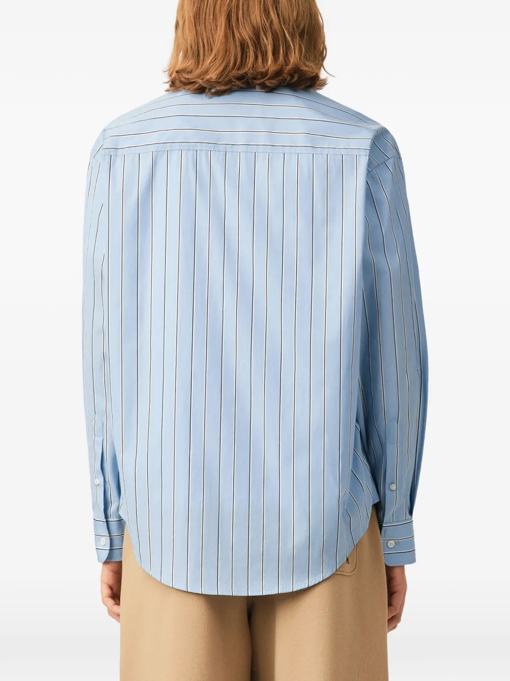 AMI Paris Boxy gestreept katoenen overhemd met Ami de Coeur-reliëf Blauw