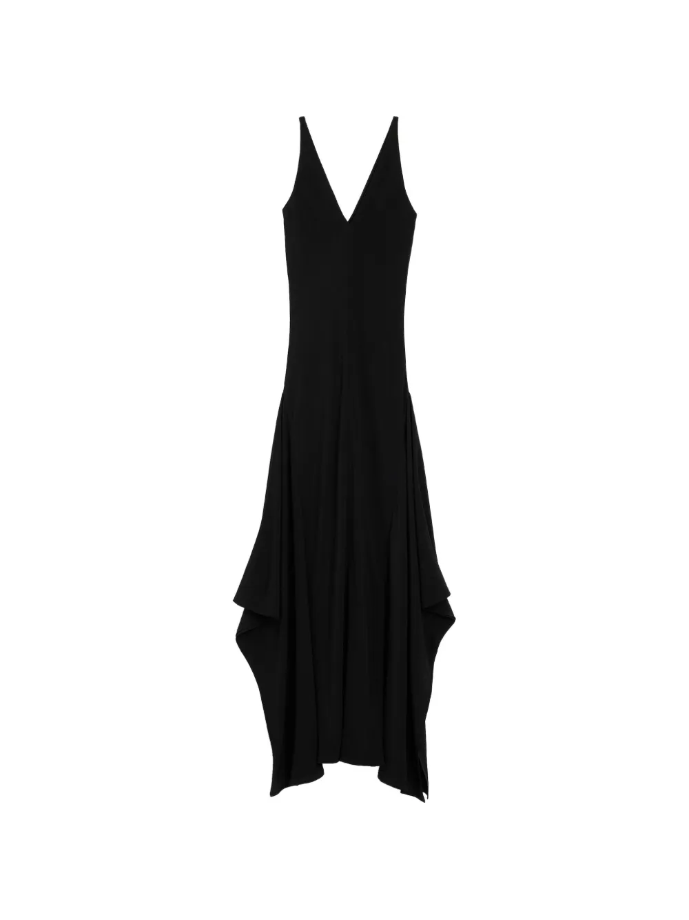 AMI Paris Langes Godetkleid aus Seidengemisch - Schwarz