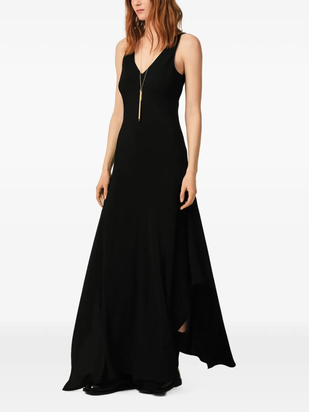 AMI Paris Maxi-jurk van zijdeblend Zwart