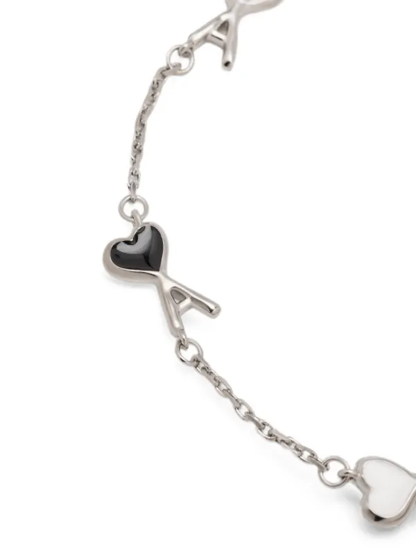 AMI Paris Brass Bracelet With Hammered Ami De Coeur | Silver