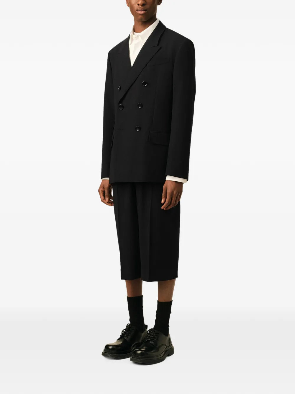 AMI Paris Wollen blazer met dubbele rij knopen Zwart