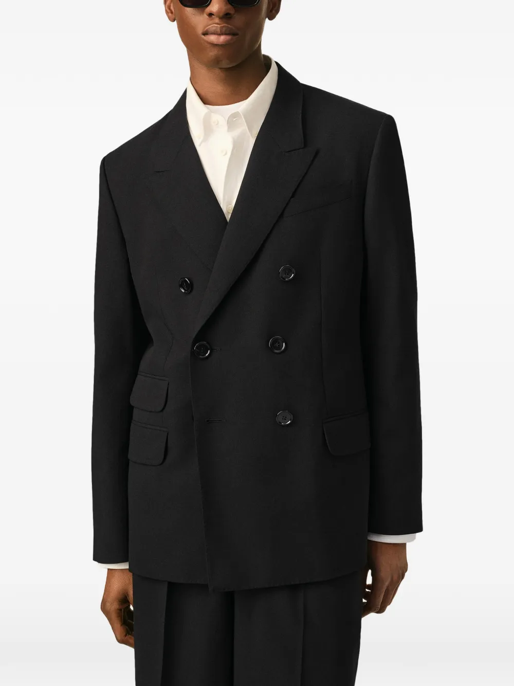 AMI Paris Wollen blazer met dubbele rij knopen Zwart